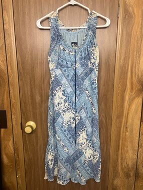 Light Blue Paisley Patchwork Maxi Dress by Next Up